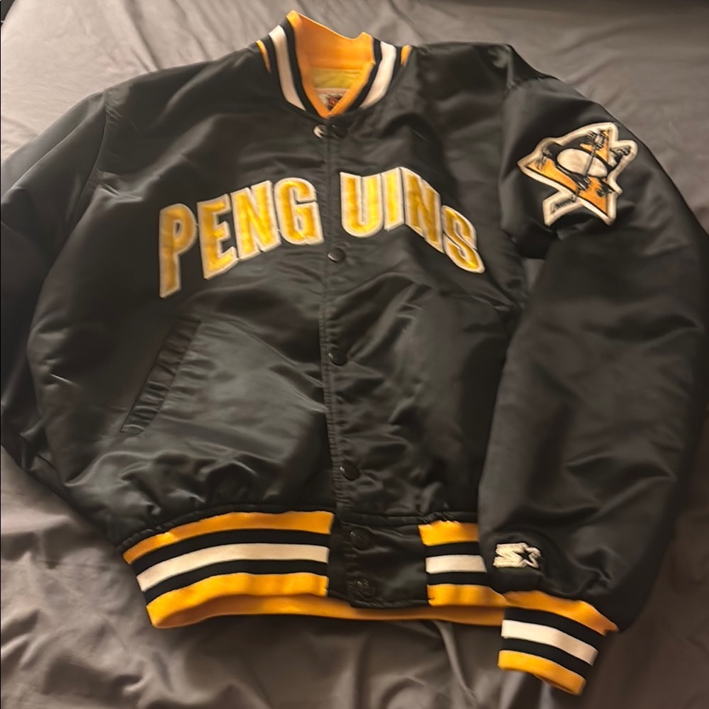 Vintage letterman Penguins Black and Gold Jacket
